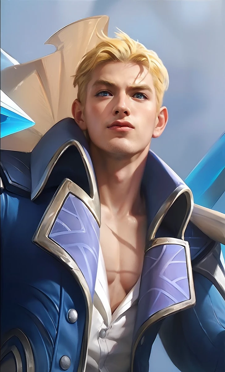 Best quality, masterpiece, ultra high res, (photorealistic:1.4), raw photo, 1girl, blonde hair, blue eyes, detailed eyes and face, black suit, dynamic lighting, in the dark, deep shadow, low key, cowboy shot full-lenght body