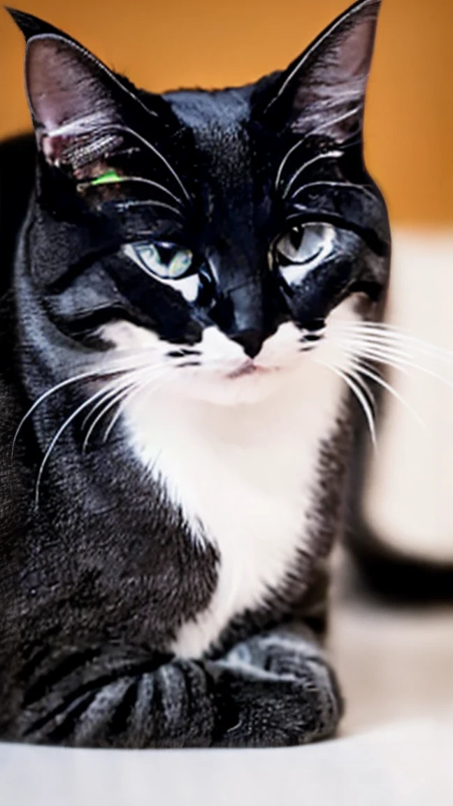 The character is simply drawn of a muller-haired gray cat