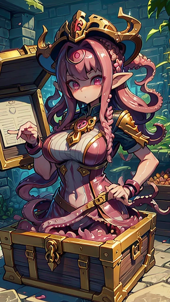 Treasure Box Monster女孩，Fantasy style background，Dungeon Background，Girl with a box as the lower body，Girl with lower body opening treasure chest，Tentacles，Tentacles，Tentacles，Tentacles，Tentacles头发，装满Tentacles的宝箱，Dungeon Background，Dungeon Background，装满Tentacles的宝箱，Tentacles怪宝箱，Treasure Box Monster，Girl with lower body in treasure chest，The girl whose entire lower body is inside the treasure chest，Treasure Box Monster女孩，Treasure Box Monster，Treasure Box Monster，Treasure Box Monster，Treasure Box Monster，Girl in a treasure chest，下半身Girl in a treasure chest，Tentacles，Tentacles，Tentacles怪，Tentacles头发，Mucus，Tentacles头发