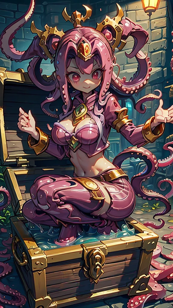 Treasure Box Monster女孩,Fantasy style background,Dungeon Background,The lower body is a box的女孩,Close-up above the waist,Upper body close-up,full身材,full体态,Big breasts,Big breasts,cute,full,Girl with a treasure chest in her lower body,Tentacles,Tentacles,Tentacles,Tentacles,Tentacles头发,装满Tentacles的宝箱,Dungeon Background,Pink skin,粉色Tentacles头发,Pink Hair,Gummy,Mucus质感头发,Slime textured hair,Slime texture body,Pink body,Pink body,Pink skin,Pink complexion,Dungeon Background,装满Tentacles的宝箱,Tentacles怪宝箱,Treasure Box Monster,Treasure Box Monster女孩,The lower body is a treasure chest,Treasure Chest Lower Body,Put the lower body in the treasure chest,The lower body is a box,Treasure Box Monster,Treasure Box Monster,Treasure Box Monster,Treasure Box Monster,Girl in a treasure chest,下半身Girl in a treasure chest,Tentacles,Tentacles,Tentacles怪,Tentacles头发,Mucus,Tentacles头发