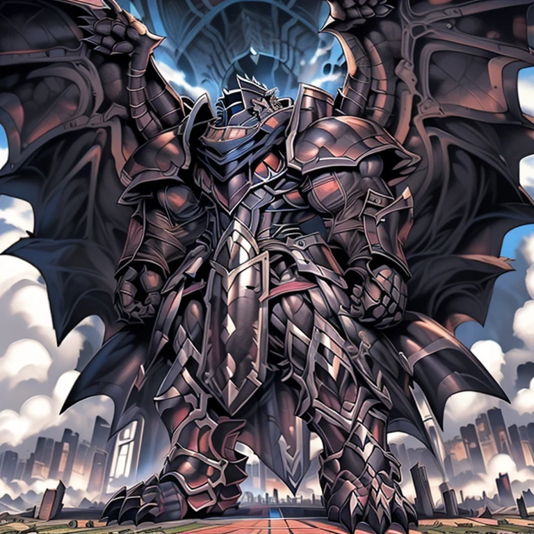 (masterpiece. official art. 8k. best quality. detailed full body. full body.)
(situation 1 : dominating demon lord dragon batzz. focus Colossus mechanical Muscular demon lord dragon batzz is trampling the CITY. macro. stomp. Low-angle perspective. emphasizing the immense size. The perspective is from below, emphasizing the sheer majesty and power of the Colossus. Colossus art. He is much bigger than a skyscraper. Giga Colossuss. micro soccer field. looking down.)
(situation 2 :smoke and flames rising from the destruction in the city. macro. stomp. Low-angle perspective. emphasizing the immense size. The perspective is from below, emphasizing the sheer majesty and power of the Colossus. Colossus art. He is much bigger than a skyscraper. Giga Colossuss. looking down.)
(Additional details 1: wearing a full-face helmet. helmet is jet black. The color of NANOSUIT is jet black. high-tech bio-mecha armor. real texture material. whole body shines like metal. Wearing cyberpunk mecha. emphasizes the muscles. suit fully made of metal. intricate armor. Robotic suit. suit fully made of metal. NANOSUIT with the same design as demon lord dragon batzz.). (demon lord dragon batzz has 5 toes.)
(Additional details 2: (Detailed head. Detailed Body. Detailed abs. gigantic muscles. HYPER MUSCLES. Gigachad Muscular. big muscle. pecs. triceps. traps. unusually developed muscular body. body full of huge muscles. showing off muscles. pectorales enormes. Exaggeratedly huge muscles. huge muscles. long legs.).
(Additional details 3: nj5furry, Spread wings. It has wings. black have big wings. The claws are sharp. He wears a black cloak on his back.).