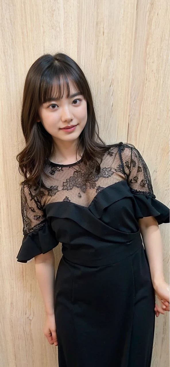 Medium display, Medium Shot, Written boundary depth, bust, Upper Body, Movie angle, masterpiece, Highest quality, Very detailed, CG, 8k wallpaper, Beautiful Face, Delicate eyes, Otome, alone, smile, bangs, skirt, shirt, have, Cobalt blue dress with gold trim, Laugh mischievously、Floral Background