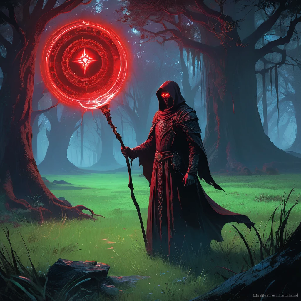 In the quiet meadow at the edge of the cursed forest, where the shadows of ancient trees loom like specters, a solitary red blood pendant lies nestled among the tall blades of grass. Its crimson hue, reflecting the dying light of dusk, casts an eerie glow against the backdrop of fading daylight.
Forged from a rare metal known only to the ancient alchemists of old, the pendant pulses faintly with a sinister energy. Its surface, etched with runes that shimmer like coiled serpents, speaks of a power both forbidden and coveted in the realm of dark medieval fantasy.
Legends whisper of its origin—a relic of a long-forgotten blood ritual performed by a vengeful sorcerer seeking immortality or a warrior queen who dared defy the gods themselves. Now, it lies dormant, waiting for a hand brave or foolish enough to claim its power.
Yet, the meadow is not without its guardians. Shadowy figures, cloaked in darkness and bound by oath to protect the pendant's secrets, watch from the edges of the forest. Their eyes, gleaming with otherworldly light, track every movement with a mix of curiosity and caution.
As twilight deepens and the stars begin to emerge like silver pinpricks in the velvet sky, the pendant's allure beckons to those who dare seek its mysteries. Will its discovery bring salvation or unleash a darkness that threatens to consume all who covet its power