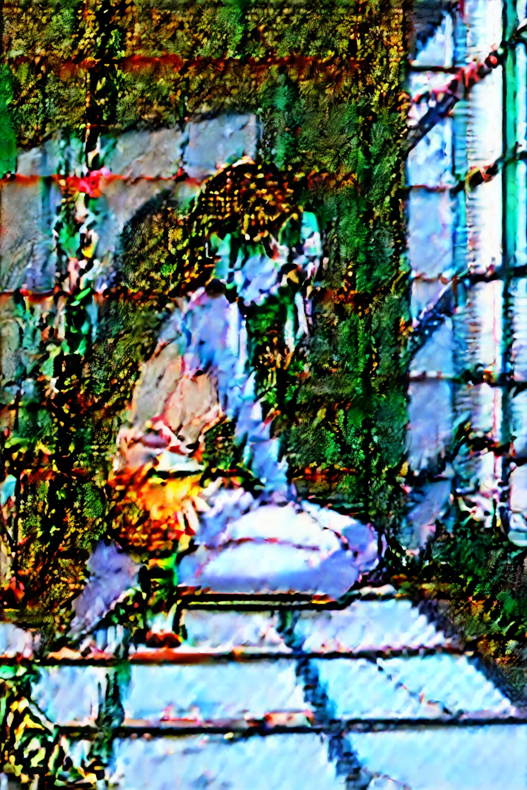 check_9, check_8_up,check_7_up,check_6_up,check_5_up,check_4_up,Use_Anime,young woman,on the knees,smile,black hair,lattice,chains,room,stone,chained,day,shorts,shackles