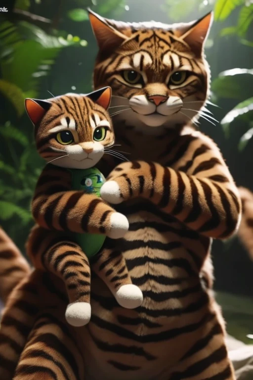 Highest quality, masterpiece, Iriomote wildcat,stuffed toy,Spotted,Kemukujara,puppet