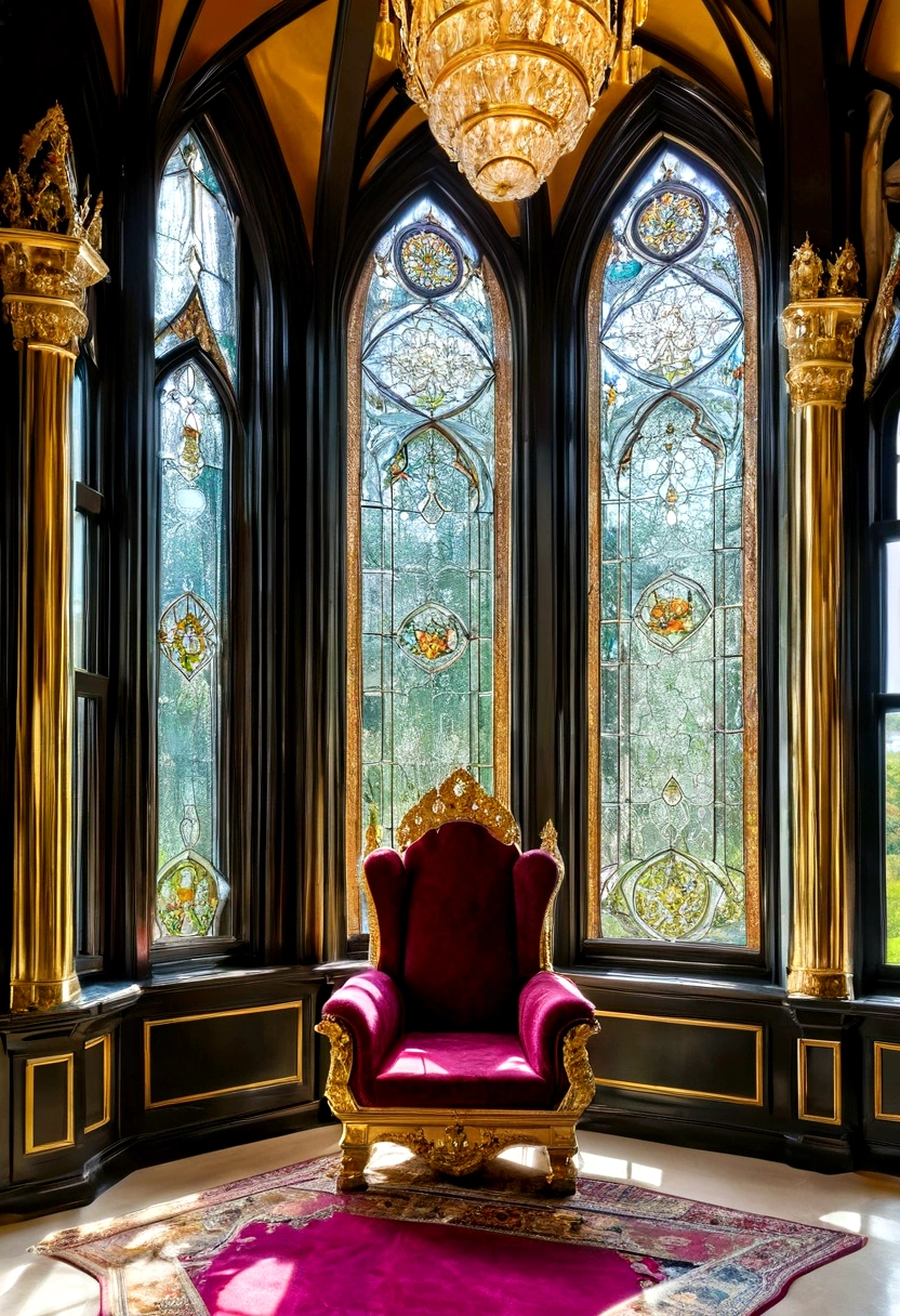 The Queen&#39;s throne，Tall and spacious，Glass Windows