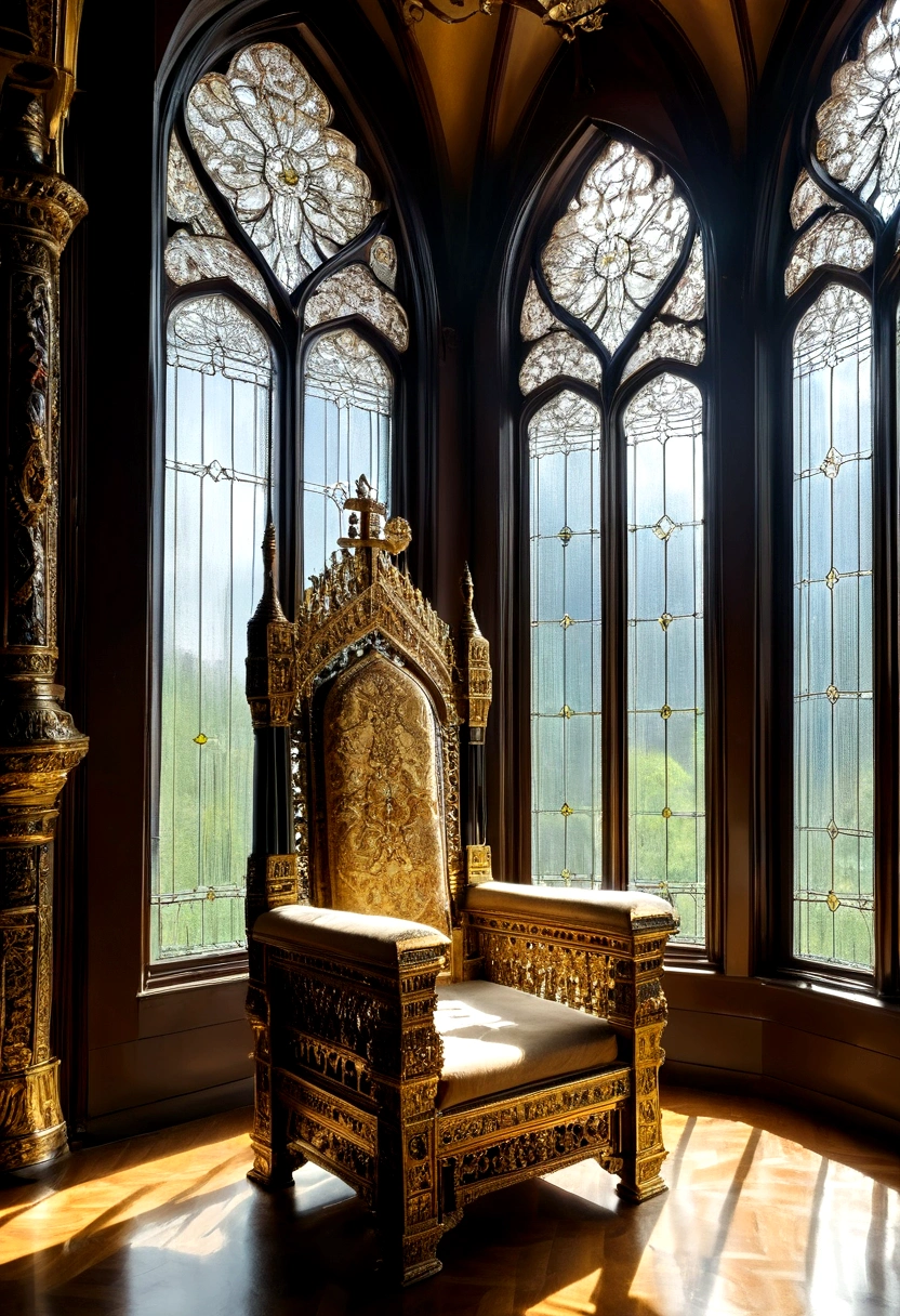 The Queen's throne,Tall and spacious,Glass Windows