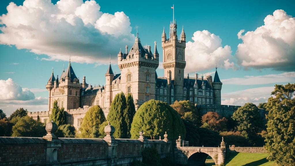 victoria, castle, sky, cloud, classic, retro