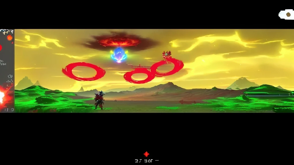 a screenshot of a video game with a red object in the middle, mana flowing around it, mana in the air, low quality footage, low quality video, art style of dark cloud 2, video game screenshot>, side scroller game, the background is on fire, ancient symbol behind it, style of maple story, fire breathing. bowser, nuclear explosion!!!