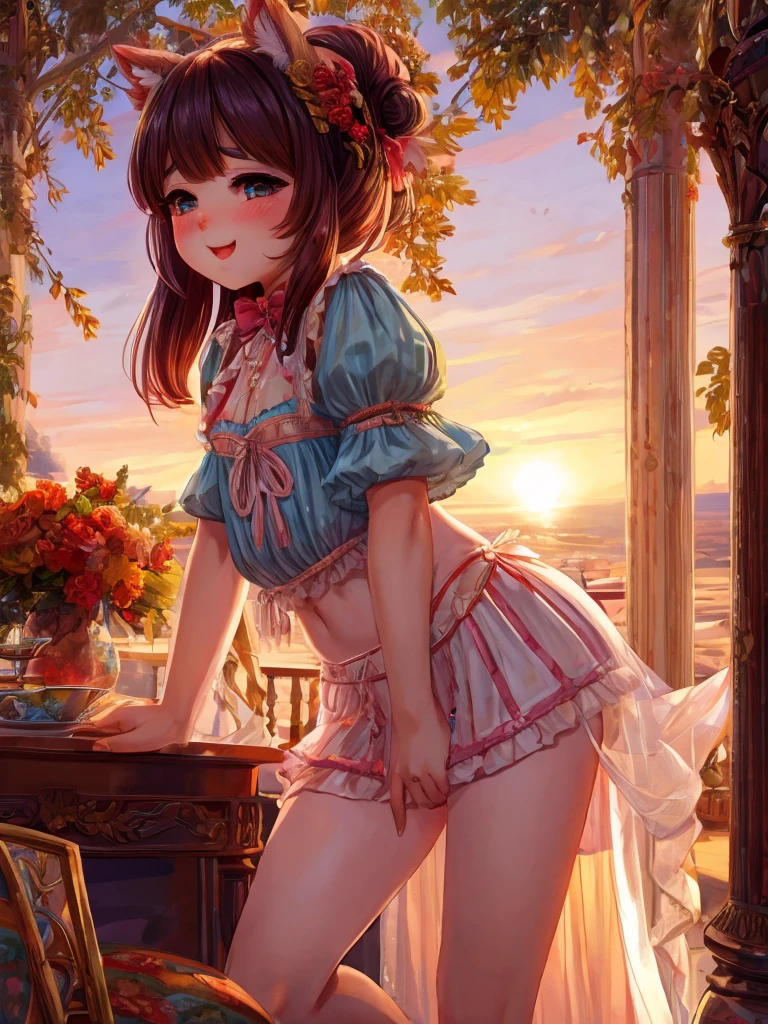libido , Clothing erotica , Seduce , (Show secretly:1.3) , Pleasure , loose body kawaii girl's Afternoon , Itching in the groin