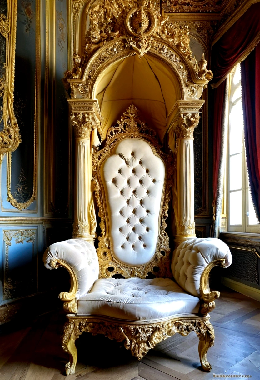 palace,The magnificent queen's throne,Tall and spacious,French court rococo
