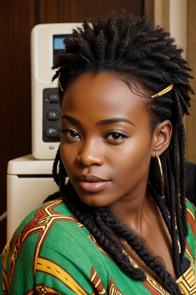 An African in telephone 