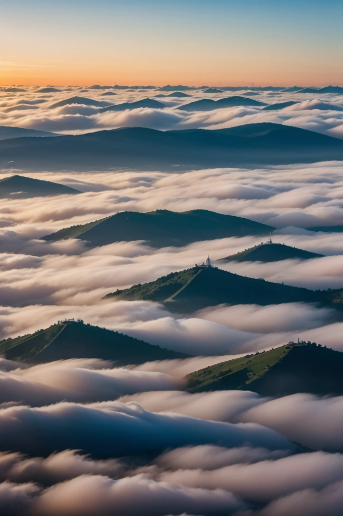 sea of fog in early morning