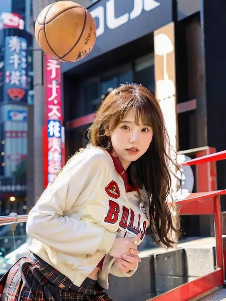 young, Glamour,、Super sexy and super cute Japan girl、 Chicago Bulls basketball uniform,nsfw,()