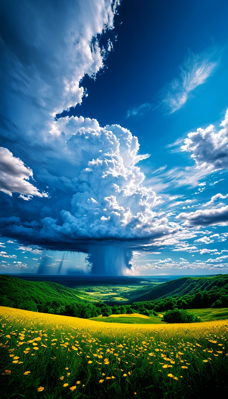 Summer sky,Realistic,Very realistic,Extreme Detail,Breathtakingly realistic,High contrast realism,High Saturation Realism,Vibrant colors,Dramatic lighting,Fascinating landscape,Persuasive storytelling,Atmospheric scenery,Captivating visuals,Intricate details,Strong emotions,Heavenly Beauty,A dreamlike world