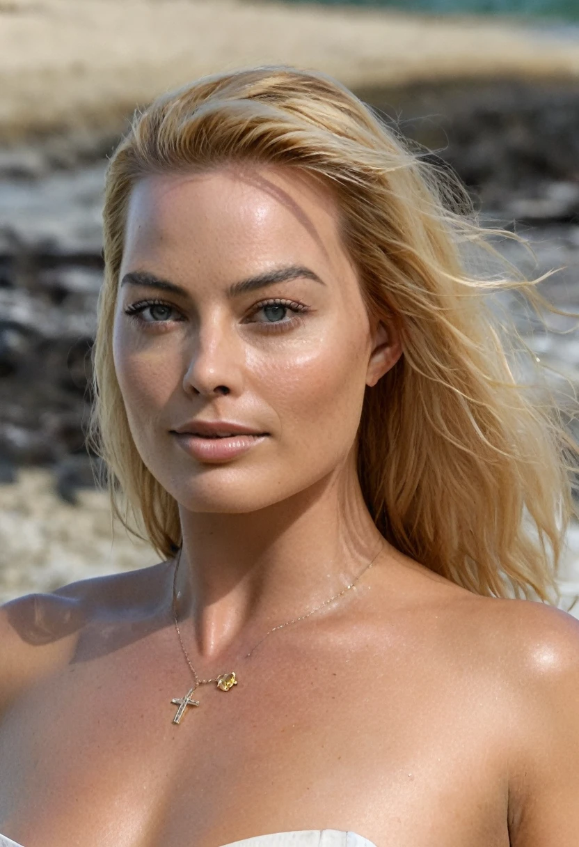 ( high quality  Erotic paparazzi photo ) 40yo woman ( Magrot Robbie  (ohwx, ohwx woman) , naked on outdoor, beach side , photorealistic , celebrity , woman ) sunbathing , topless , shiny breast ,shiny sweaty skin , sexualized move, erotic angles, sweaty  flat breas,t celebrity erotic photograph  , fit muscular figure , shiny sweaty skin, on beach,  celebrity, female,  woman, hollywood actress , fleshy muscular woman  , ( natural lights, depth of field, detailed face , insanely detailed skin texture, hyper detailed features )