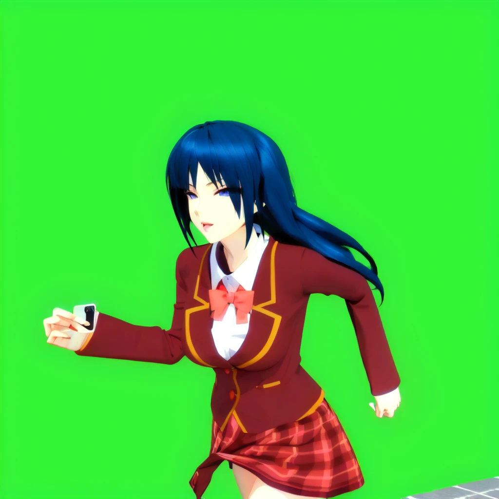 anime girl in  running with cell phone in hand, the anime girl is running, anime cgi style, anime cgi, live2d virtual youtuber model, anime pose, anime styled 3d, 3d anime girl, anime style. 8k, she is dancing. realistic, 3 d anime, 3d anime, anime vfx, a-pose