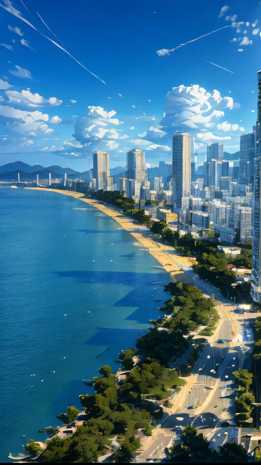there is a picture of a city with a harbor and a boat, kyoto animation still, hd anime cityscape, style of makoto shinkai, screenshot from a 2012s anime, port scene background, screenshot from guro anime, makoto shinkai. —h 2160, anime scenery, screenshot from the anime film, makoto shinkai!