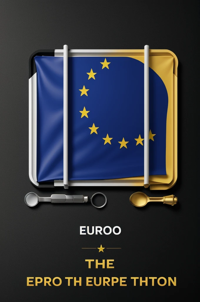 Recreate the flag of the European Union with opaque and dark touches