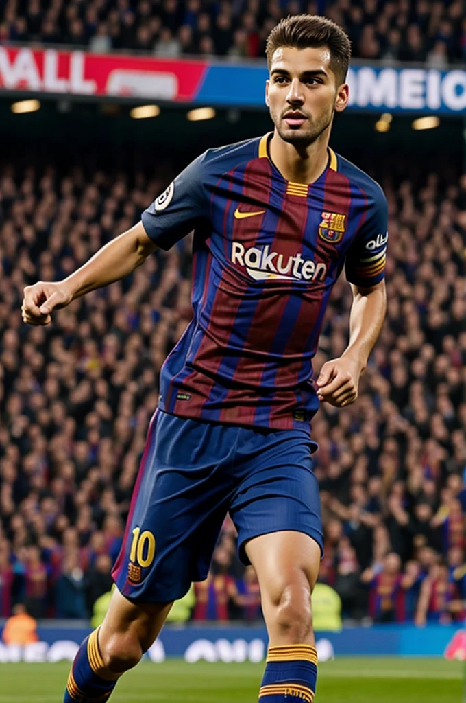 with Barcelona FC uniform