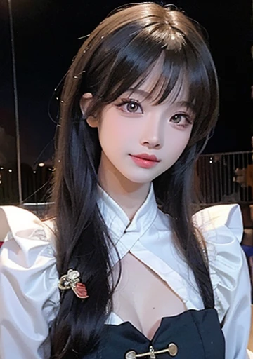 High resolution， （8K， RAW Photos， 最high quality， masterpiece：1.2）， （Realistically， Photorealistic：1.8）， Super detailed， （Highly detailed skin：1.2）， Perfect soft lighting， high quality， Film Grain， One girl， Medium to long hair， Dynamic Pose， smile， View your viewers， Asian Girl， Chinese Girl， eyelash， eye shadow，