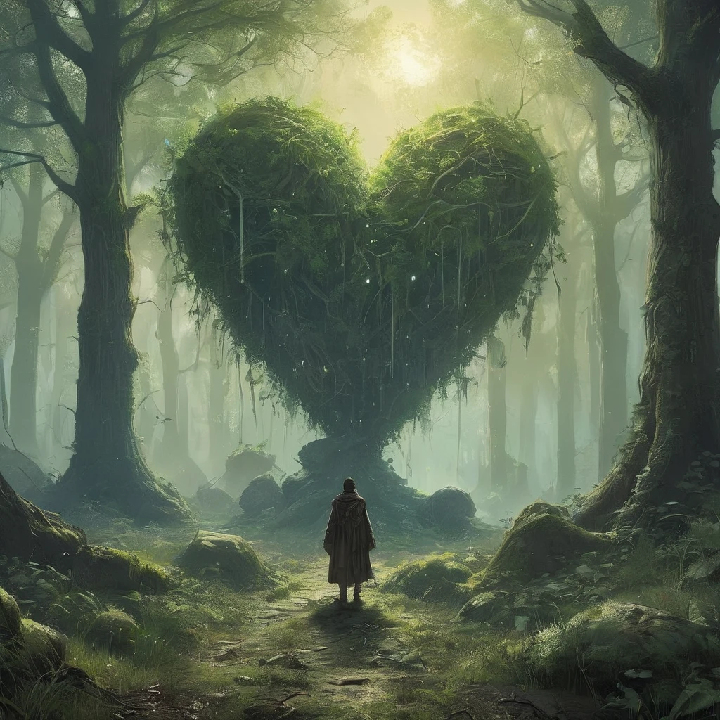 As twilight descends upon the ancient forest of Eldergrove, a young boy navigates the winding paths between towering oak trees and gnarled roots. His short, curly brown hair catches glimpses of fading sunlight filtering through the dense canopy above, casting dappled patterns on his weathered brown tunic and trousers.
The boy, a shepherd's son accustomed to the rhythm of life among the fields and pastures, now finds himself amidst the haunting quiet of the forest. His worn leather boots crunch softly on fallen leaves and moss-covered stones as he moves deeper into the realm where legends and whispers intertwine.
A wooden staff, carved with runes of protection and crowned with a polished amber stone, is clutched firmly in his hand—a gift from an old crone who spoke of ancient prophecies and the balance between light and shadow. Its weight serves as a reminder of the responsibility thrust upon him, though he may not yet understand its true significance.
Around him, the forest hums with unseen life and the faint echoes of distant howls, reminding him that Eldergrove is not merely a sanctuary for wildlife but a realm where spirits wander and mysteries thrive. Shadows lengthen as he ventures towards a clearing illuminated by the pale glow of moonlight, drawn by a faint whisper on the wind that promises answers to questions he has yet to voice.
In this world of dark medieval fantasy, where every step may lead to discovery or peril, the boy's journey into the heart of Eldergrove unfolds—a tale of innocence tested, alliances forged, and the awakening of powers that defy the boundaries between myth and reality