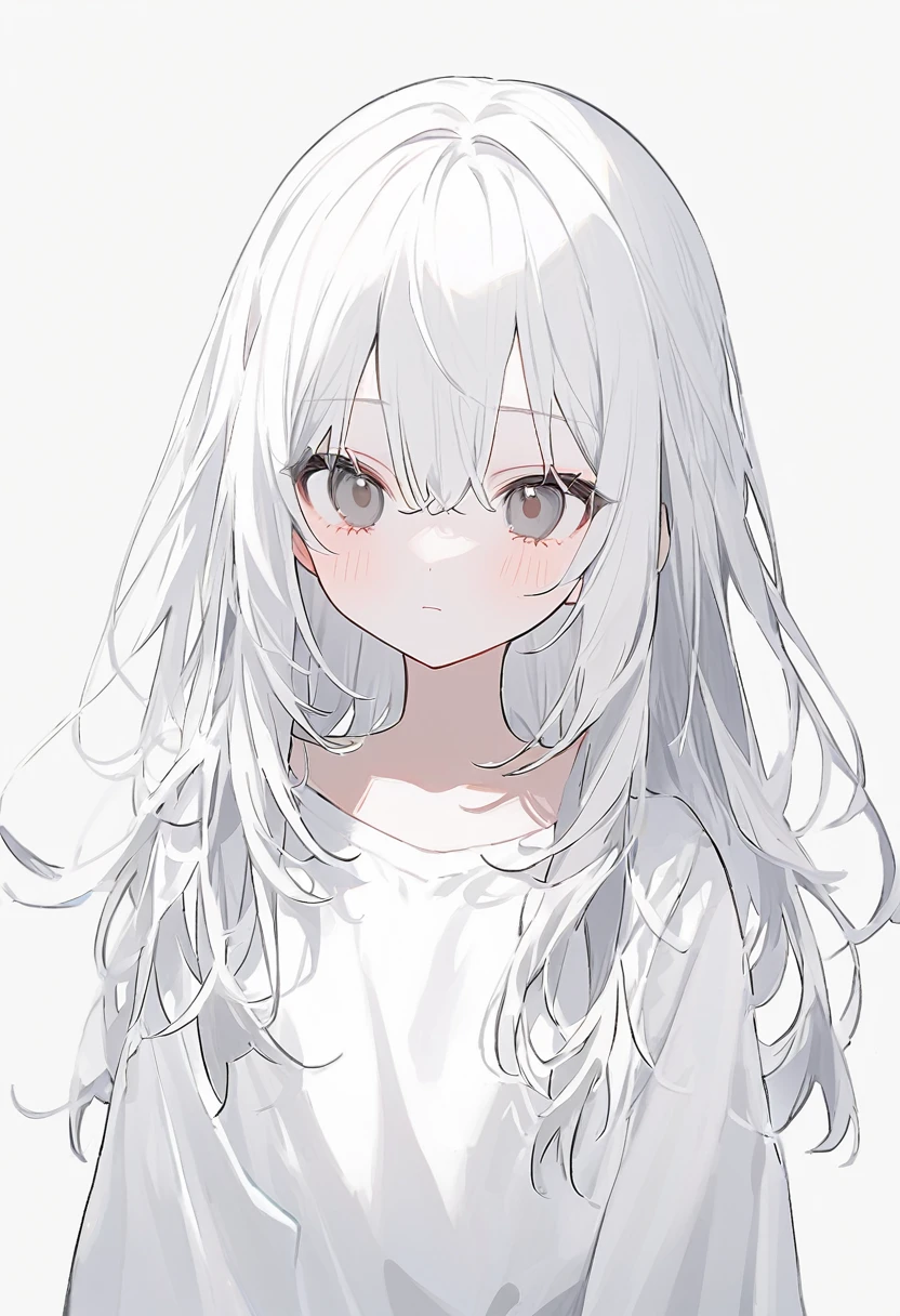 white、white　Girl、One person　Girl、1　Girl、whitehair、white色　hair、white色のhair、長hair、grey　eye、greyのeye、eye　grey、eyeはgrey、background　white、background　whiteい、background　white色、whiteのbackground、white　background、white色のbackground、white色　background、white　room、white色のroom、whiteいroom、white　space、whiteいspace、whiteのspace、space　white、emotion　thin、(emotionがthin)、thin　emotion、emotionthin、((Expressionless))、childっぽい、childっぽさがある、