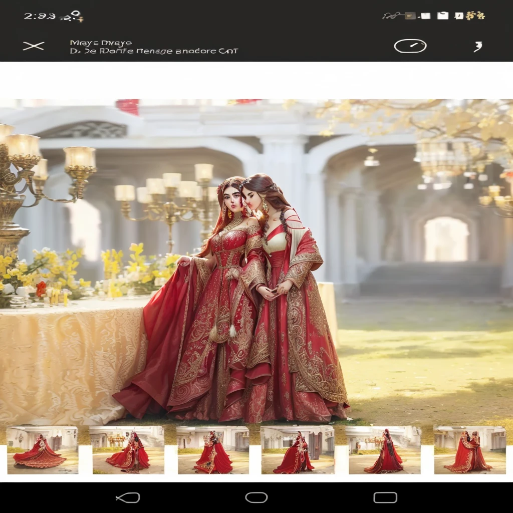 a woman in a red dress standing next to a table with candles, maya ali mage, maya ali, maya ali sorcerer, maya ali wind sorcerer, maya ali as d&d mage, maya ali as d&d sorcerer, maya ali as a mage, maya ali sorceress, fantasy long intricate gown, red and gold ornate dress