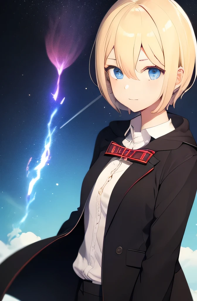 (One girl)、(Sato Air)、(Blonde short)、Blue Eyes、Sorcerer、Bangs between the eyes、Crossdresser