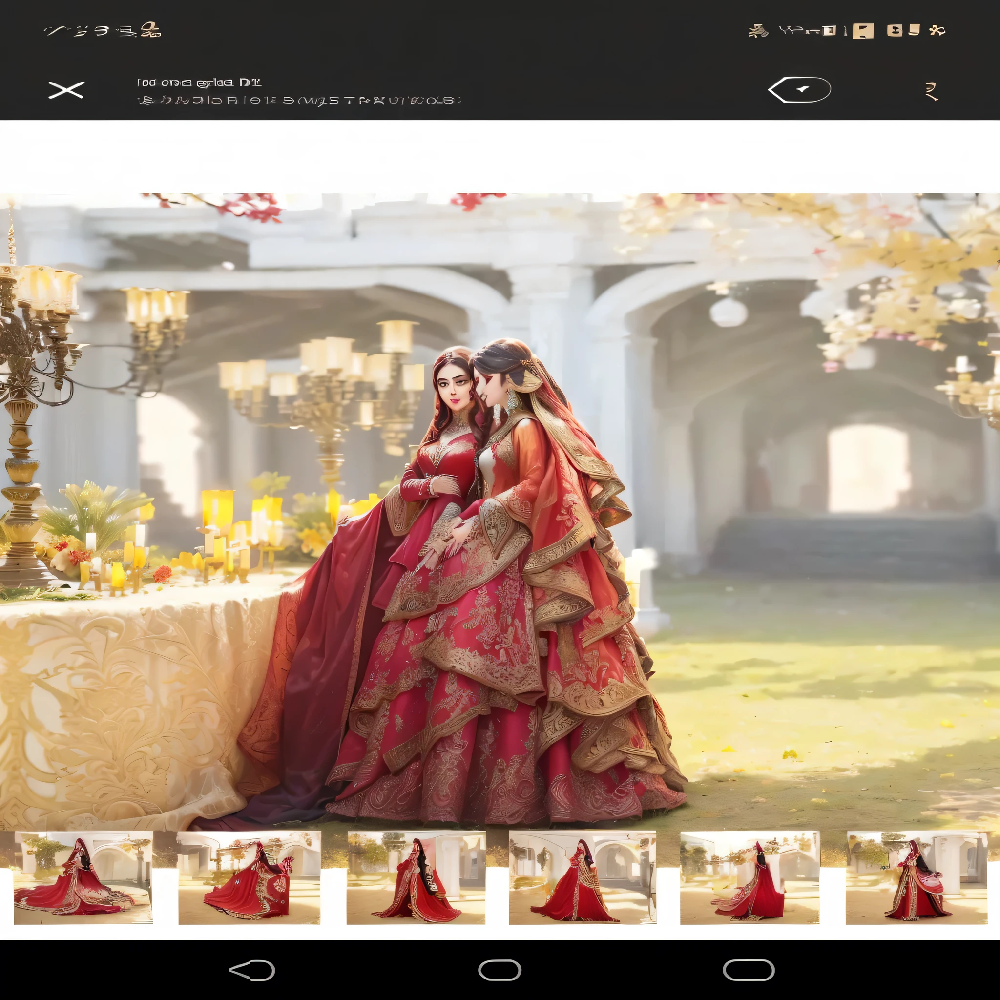 a woman in a red dress standing next to a table with candles, maya ali mage, maya ali, maya ali sorcerer, maya ali wind sorcerer, maya ali as d&d mage, maya ali as d&d sorcerer, maya ali as a mage, maya ali sorceress, fantasy long intricate gown, red and gold ornate dress