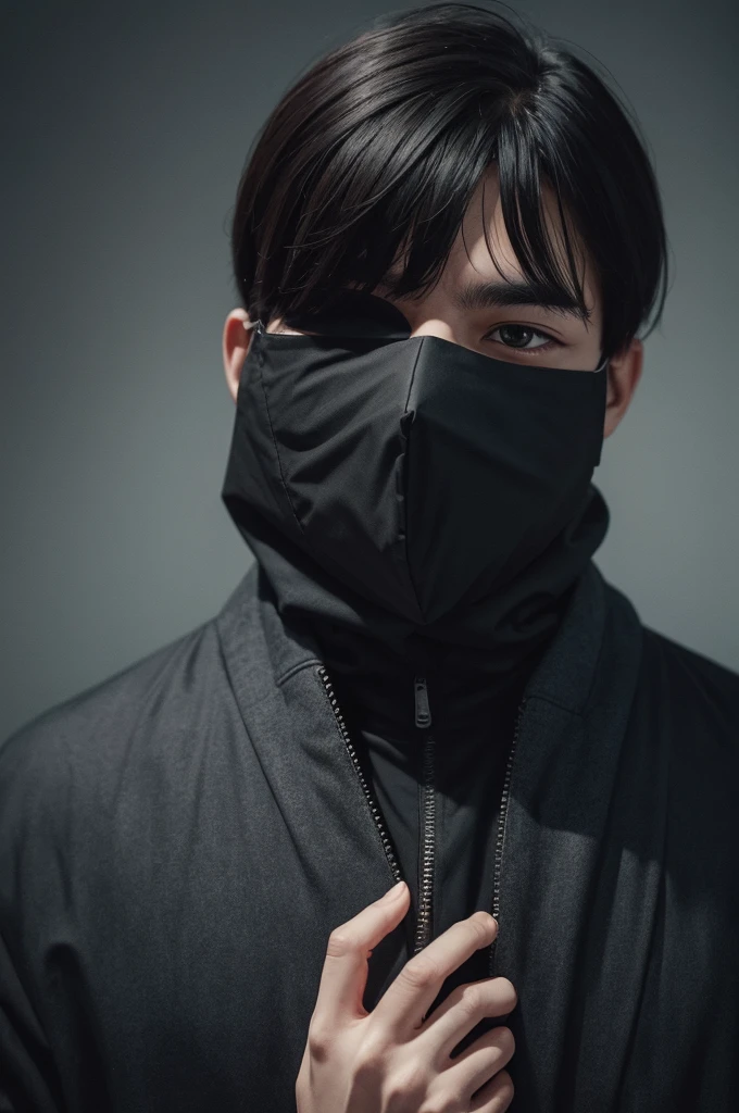 Character: an obscure hoodie, mask who is male motivator with black clothes;