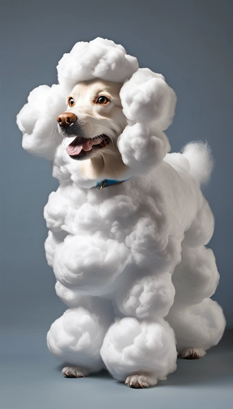 CloudAIA A dog made of cloud material