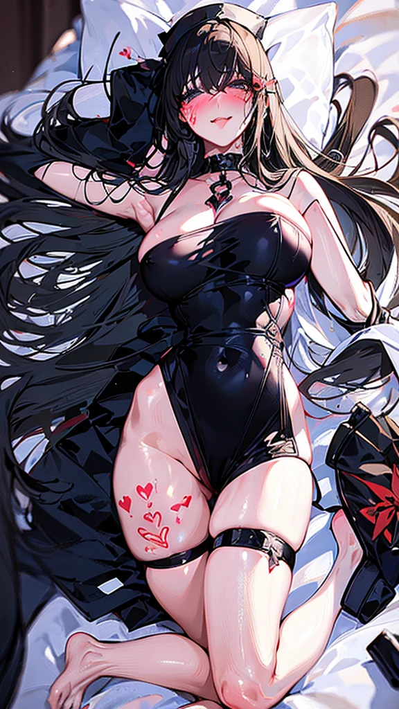 Highest quality, masterpiece, Ultra-high resolution, (Realistic:1.4), RAW Photos, Love Hotel Vulgar tattoos Hiding the eyes with your hands smile Blindfold Angel She wants penis Sticking out tongue Lie down in bed、spread your legs and show me your pussy Pseudo 下品なAngel Perverse Angel 大Angel Archangel Nurse Angel sticky with sweat Tough high-leg Big Ass Plump thighs