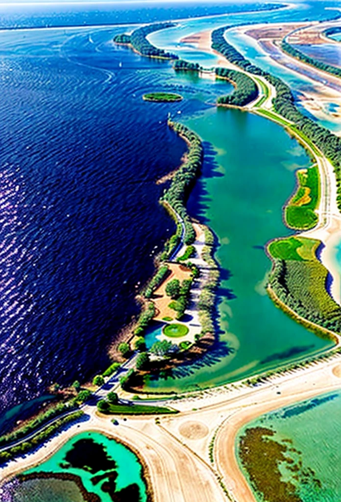 a land surrounded by water