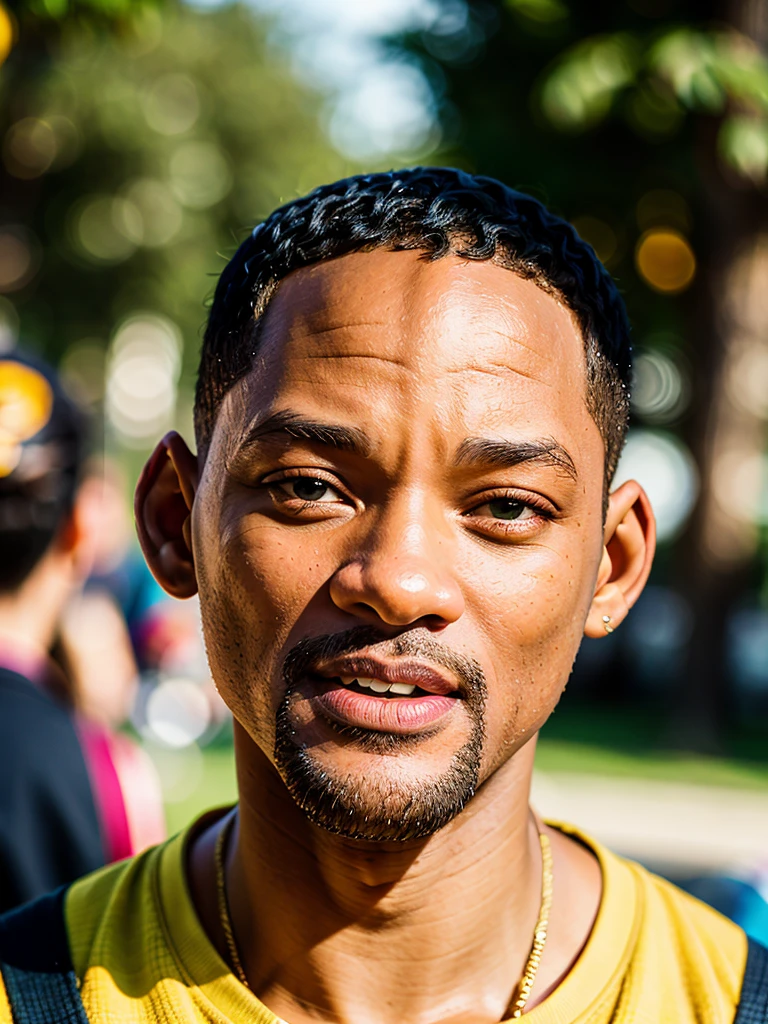 Will Smith face portrait, full face, depth of field,