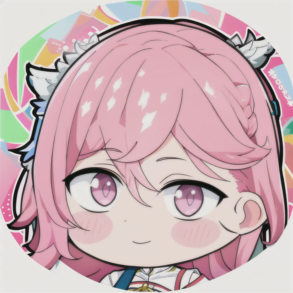 (high quality, high resolution:1.3), 4k, masterpiece,
BREAK
1girl, chibi, outline, upper body, face, smile, blush, simple background, long hair, pink hair ,pink eyes, KotobukiMinami, hair clip, hair ornament,