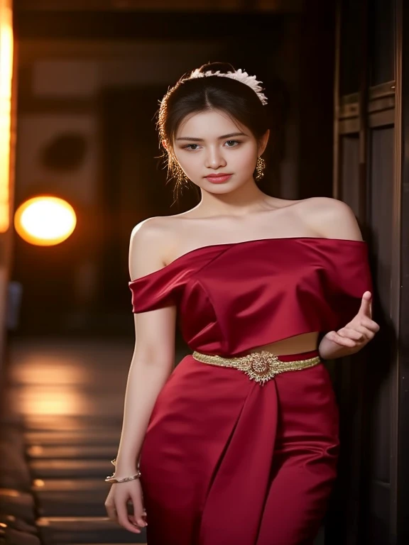 ภาพระยะใกล้ของผู้หญิงlong hairชาวเอเชียตะวันออกเฉียงใต้ที่มีใบหน้ากลม,ผมหางม้า long hair,float up, black eyes,abdominal muscles, shiny body, Overflowing breasts, Big nipples overflowing., morning sun, staring at the viewer, (sexy poses), ((face details)), Double eyelids, realistic, Masterpiece, Highest quality, lens flare, shade, [[Chromatic aberration, digital painting, 8K, 45,000,000,000 pixels, Thai chat set, Strapless top, long hair,black eyes,abdominal muscles, The body is beautiful and strong., rounded chest, (digital painting, HDR, high contrast