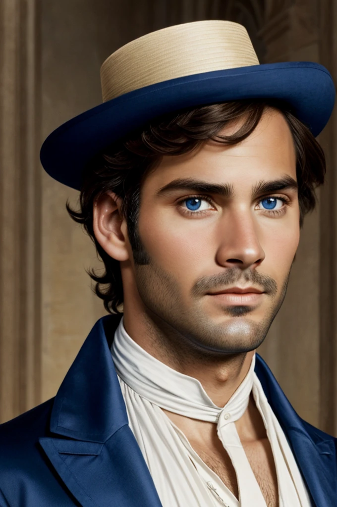 Handsome man, rubio, blue-eyed upper class in 1813