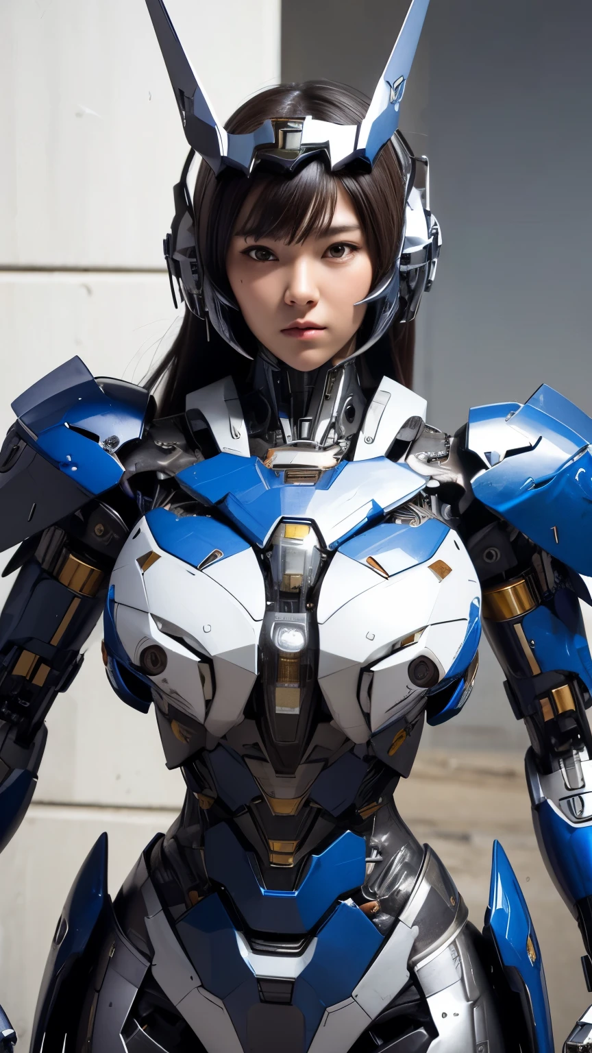 Textured skin, Super Detail, high details, High quality, Best Quality, hight resolution, 1080p, hard disk, Beautiful,(Super Heroine),(Mecha Queen),Oppai Missile,beautiful cyborg woman,Mecha Cyborg Girl,Battle Mode,Girl with a Mecha Body,She wears a battle cyborg mech with a weapon,Fulll body Shot