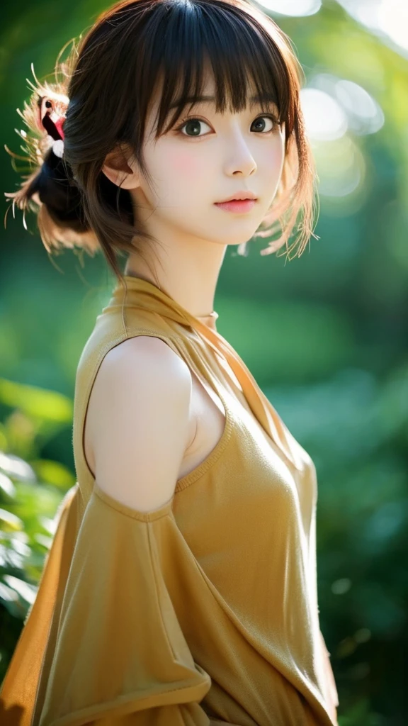 I would like an anime-style image of a cat with a long neck.