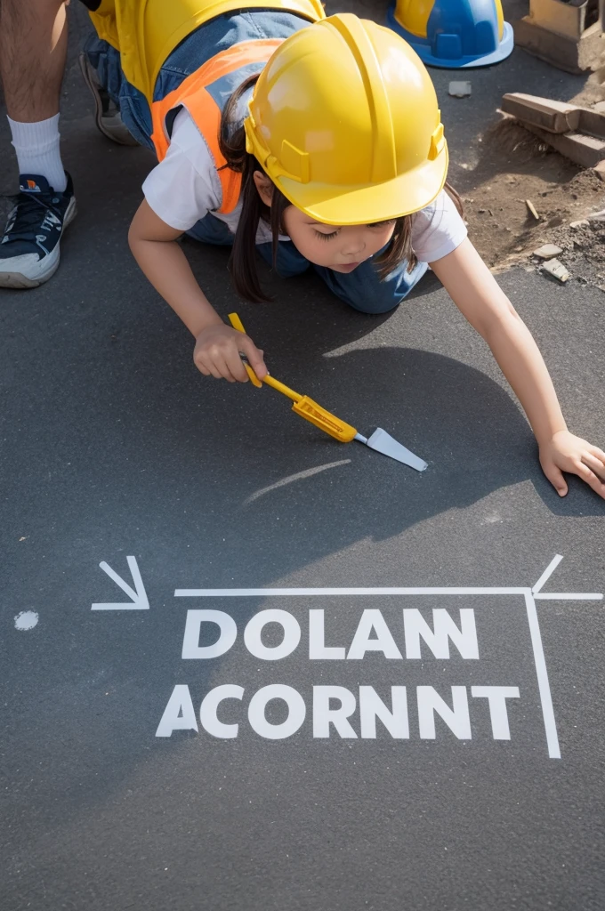 A construction logo written on the bottom of the country & CHILDREN 
