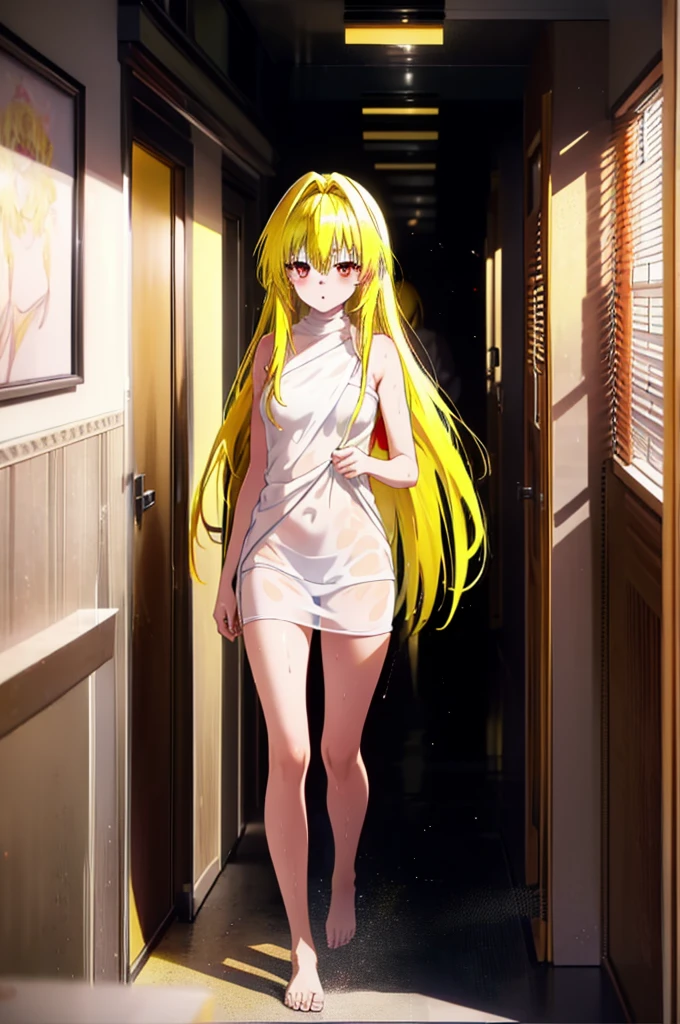 toloverumy, my, (Yellow Hair:1.5), Long Hair, (Red eyes:1.5), Wet Skin,Wet Hair,blush,angry,
Completely naked,Open your mouth,Damp Hair,cover your naked body with a towel,whole bodyがイラストに入るように,
break indoors, Bathroom Entrance,
break looking at viewer, whole body,
break (masterpiece:1.2), Highest quality, High resolution, unity 8k wallpaper, (figure:0.8), (Beautiful attention to detail:1.6), Highly detailed face, Perfect lighting, Highly detailed CG, (Perfect hands, Perfect Anatomy),