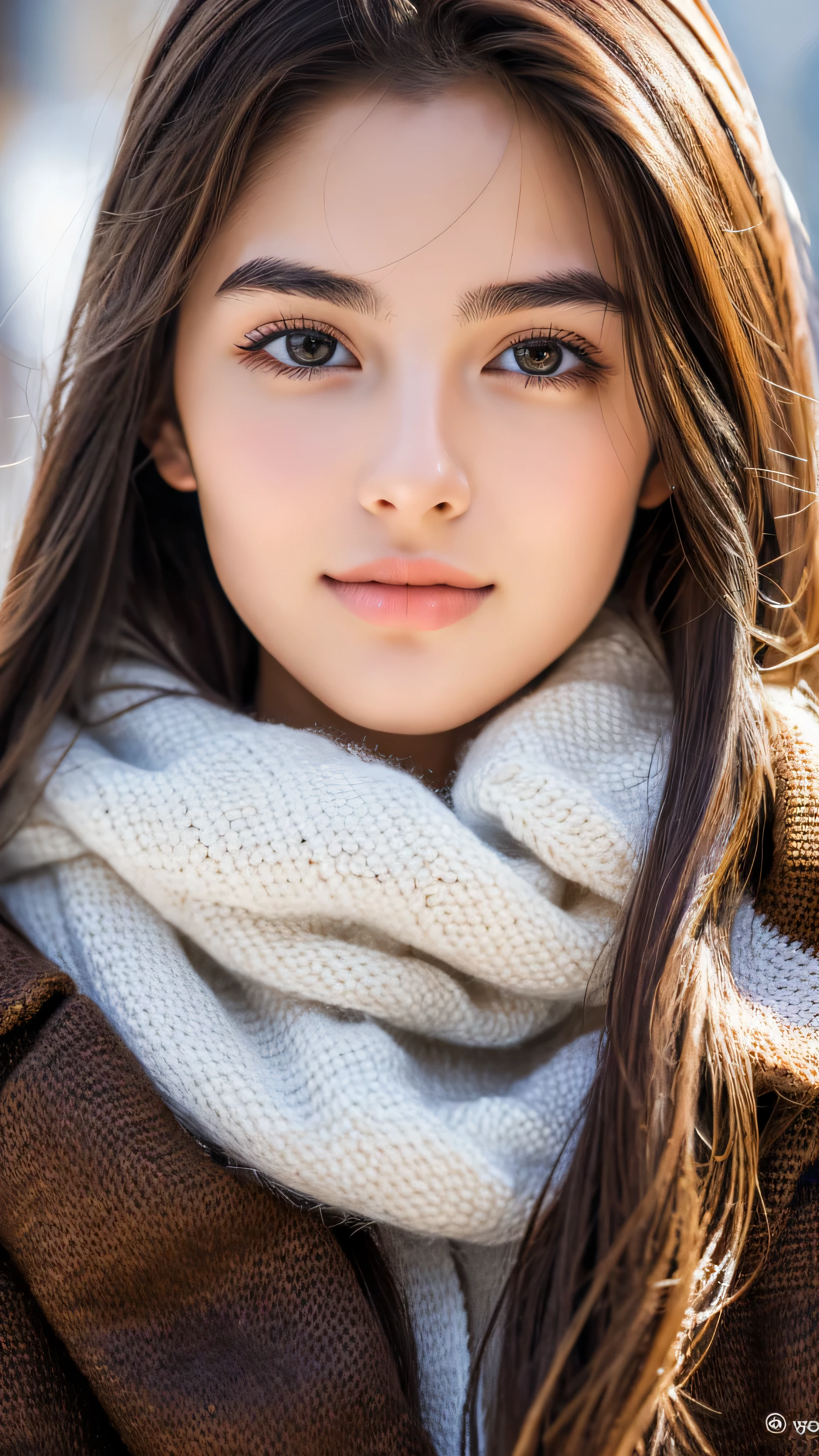 cute italian college student, Winter Fashion, Photorealistic, Detailed skin, Detailed face, Detailed lips, Fine eyebrows, The pupils shine, Depth of written boundary, Accurate, Super detailed, 最high quality, High resolution, Anatomically correct, Textured skin, Attention to detail, high quality