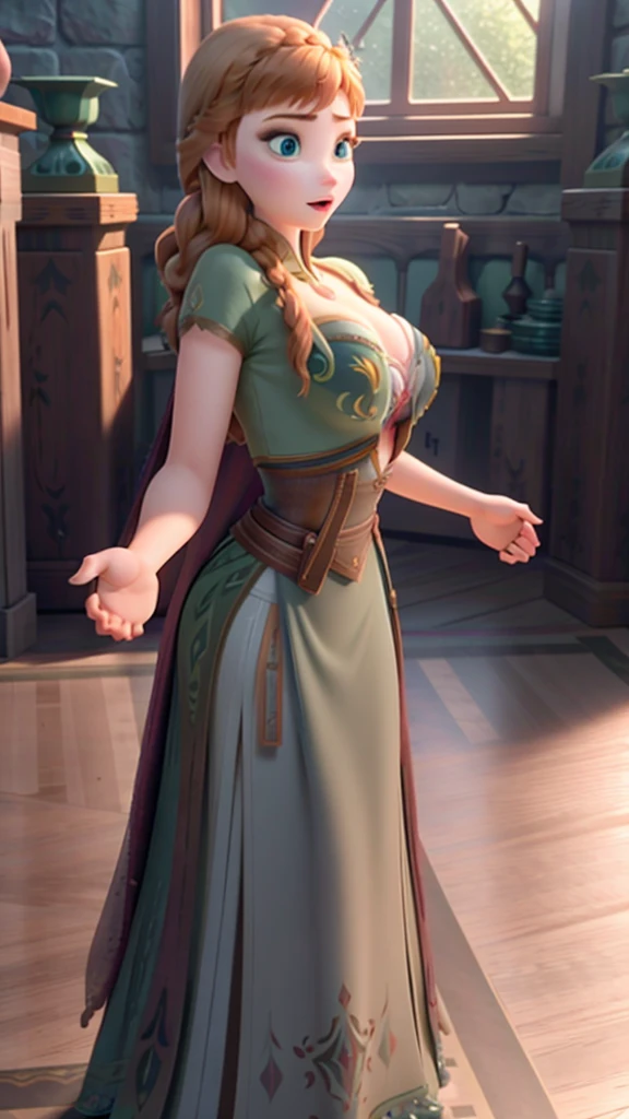 Photo of Anna of Arendelle Opening her clothes and showing her huge breasts 