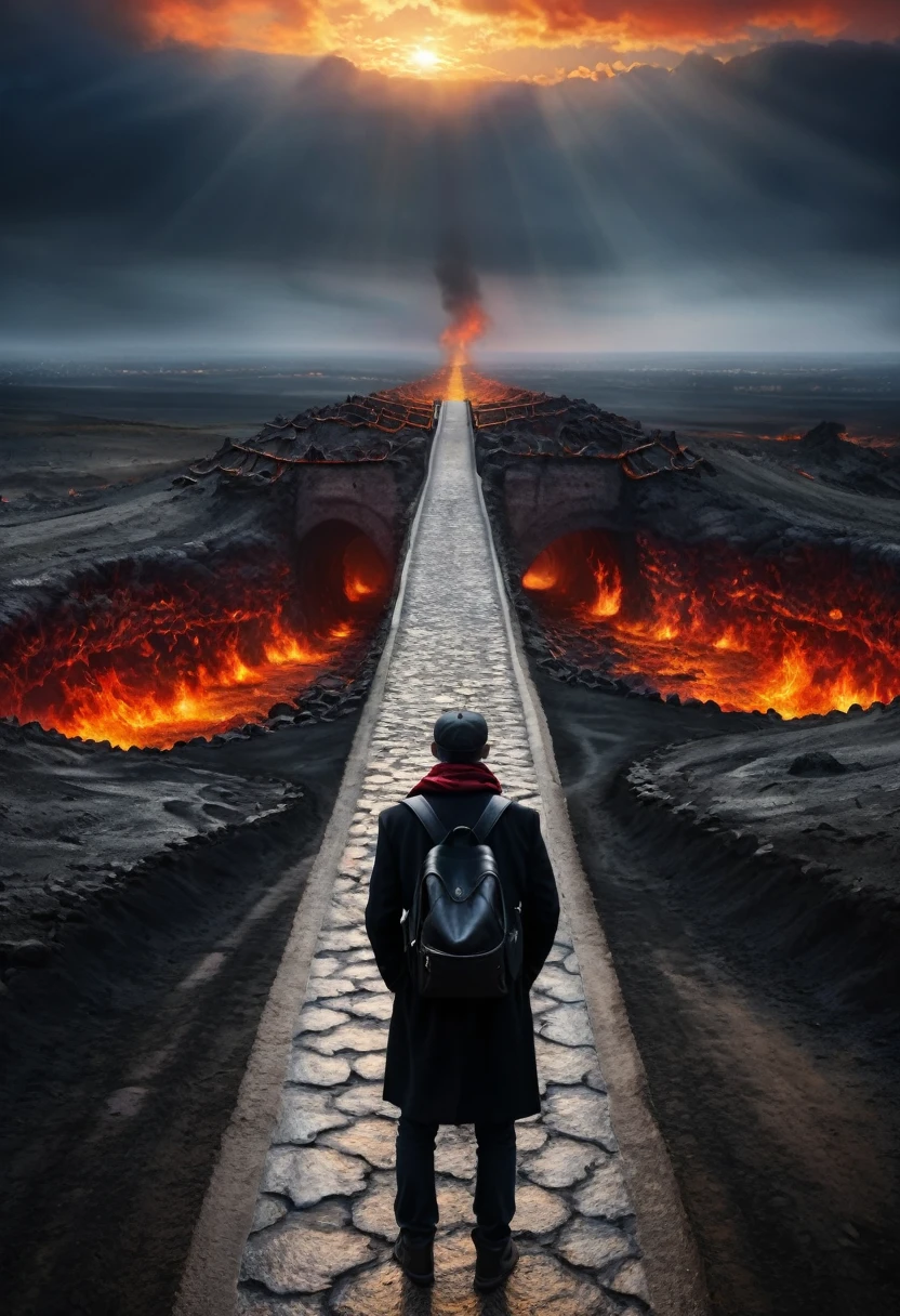 The road to the gates of hell　A traveler in a fantasy world from behind