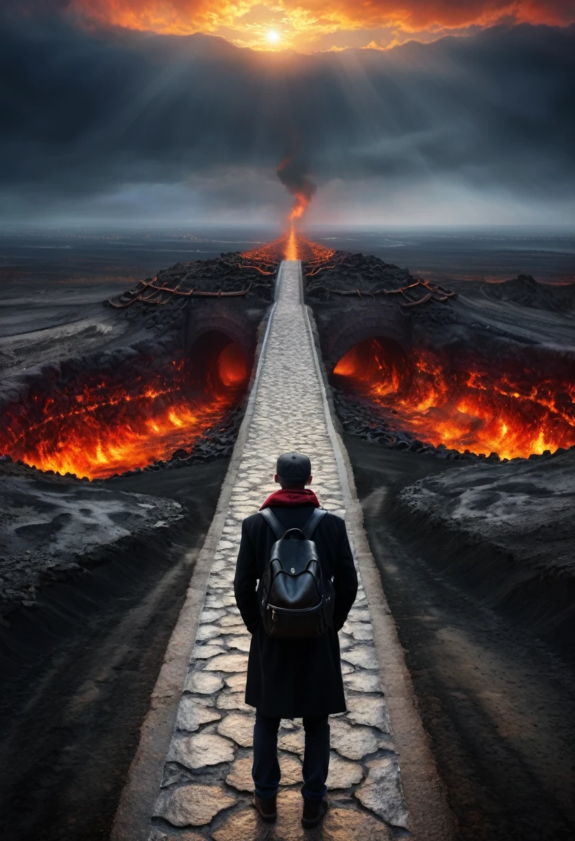 The road to the gates of hell　A traveler in a fantasy world from behind