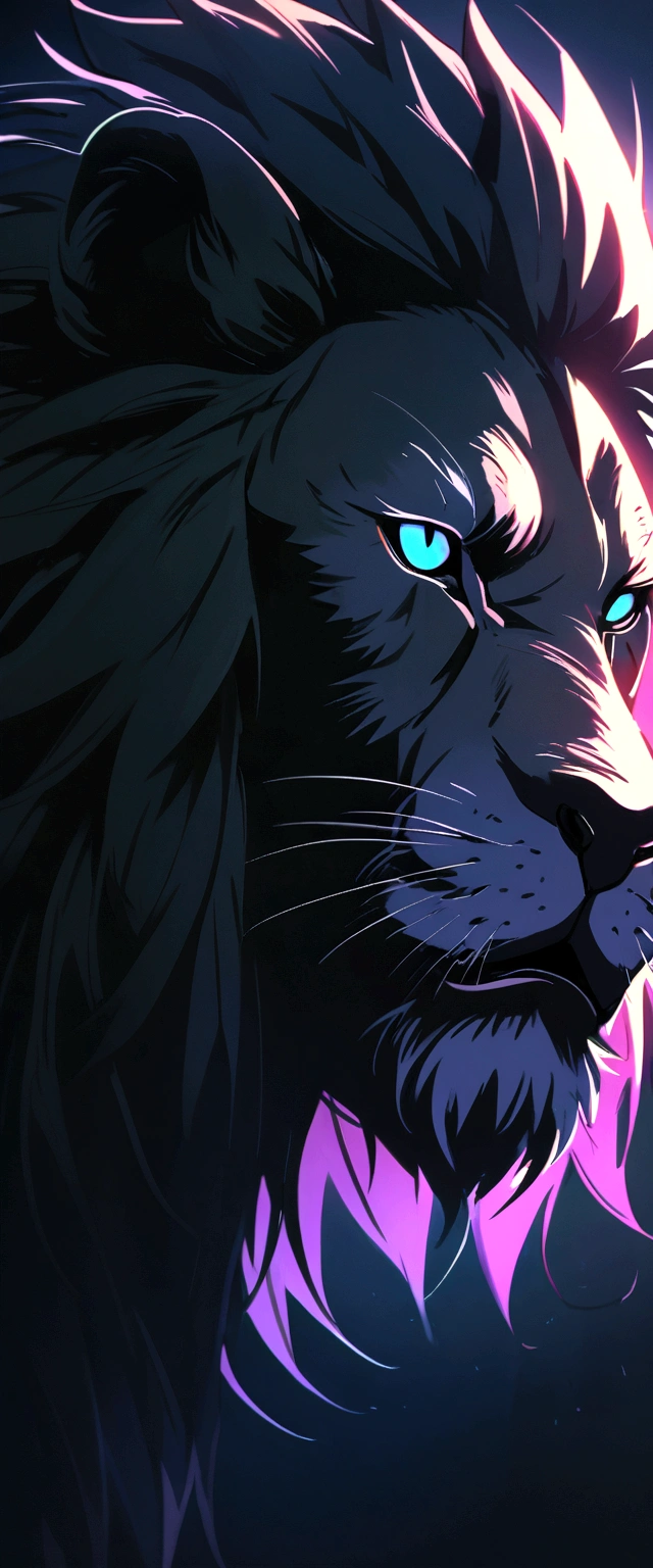 Drawing character lion with black mask