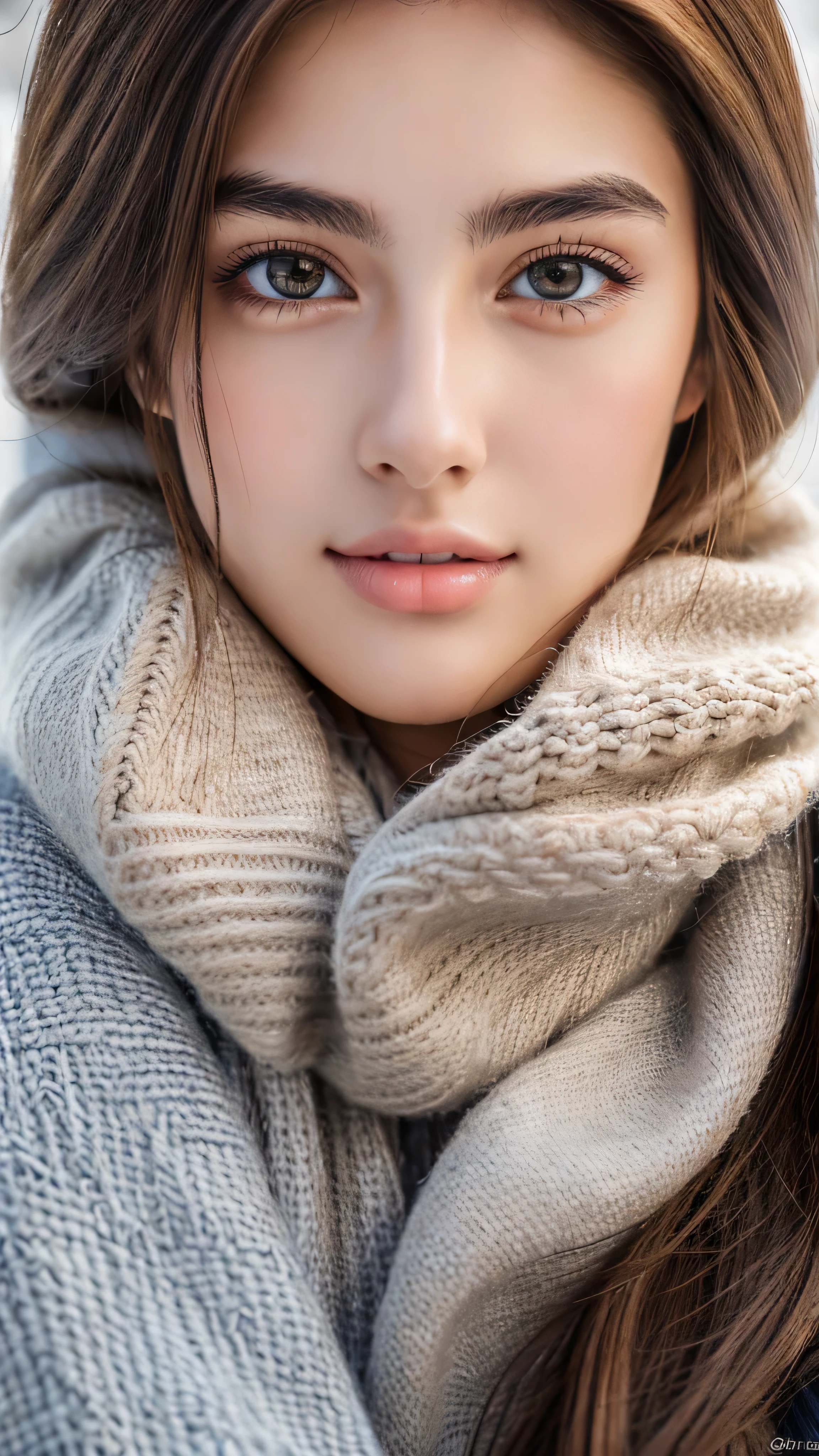 cute italian college student, Winter Fashion, Photorealistic, Detailed skin, Detailed face, Detailed lips, Fine eyebrows, The pupils shine, Depth of written boundary, Accurate, Super detailed, 最high quality, High resolution, Anatomically correct, Textured skin, Attention to detail, high quality