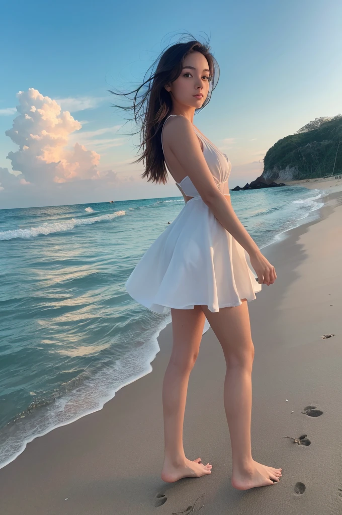 Girl Standing on the Beach