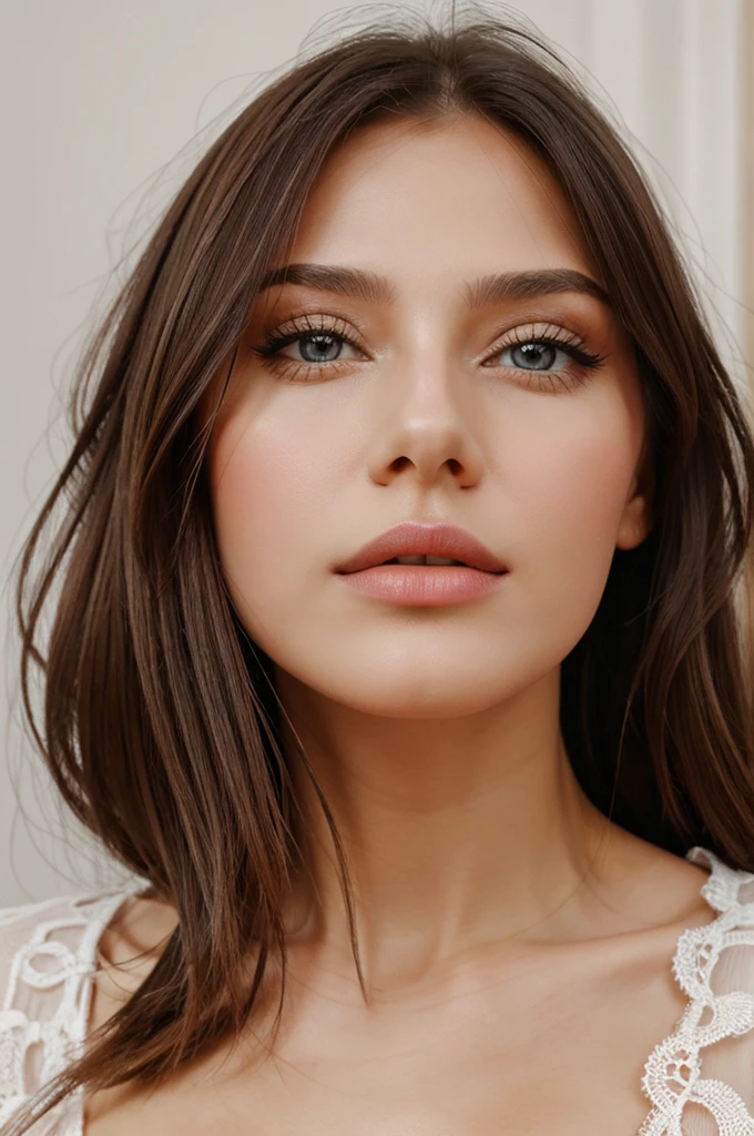 A Russian girl lips kiss